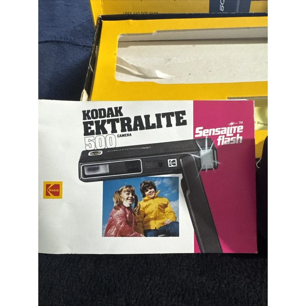 Vintage 1980s Kodak‎ Ektralite 500 Flash Camera Original Box and Instructions